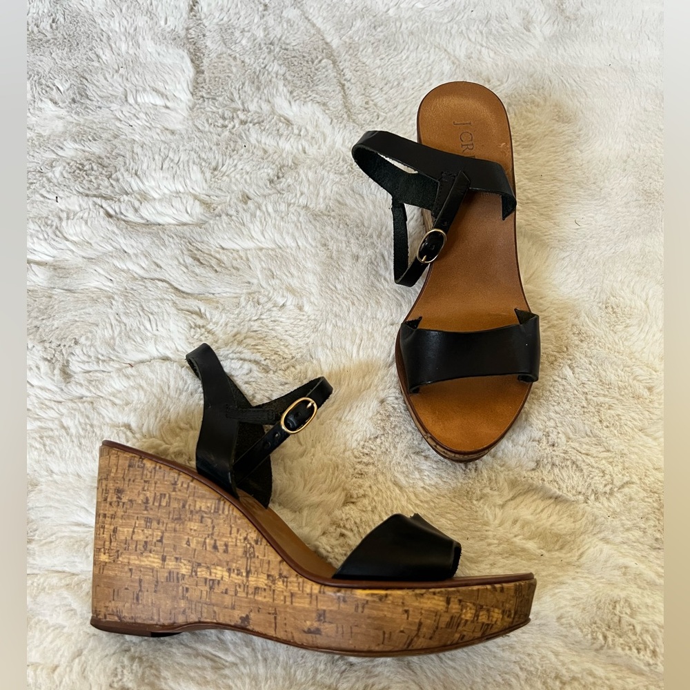 Used women’s J. Crew heels/wedges black size 7